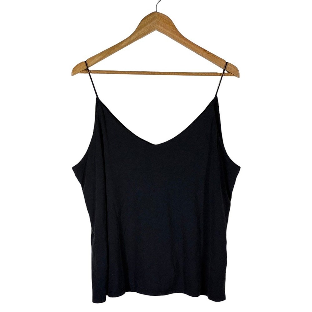 NWT Maurices V-Neck Solid Camisole Black Minimalist Spaghetti Strap Size XXL